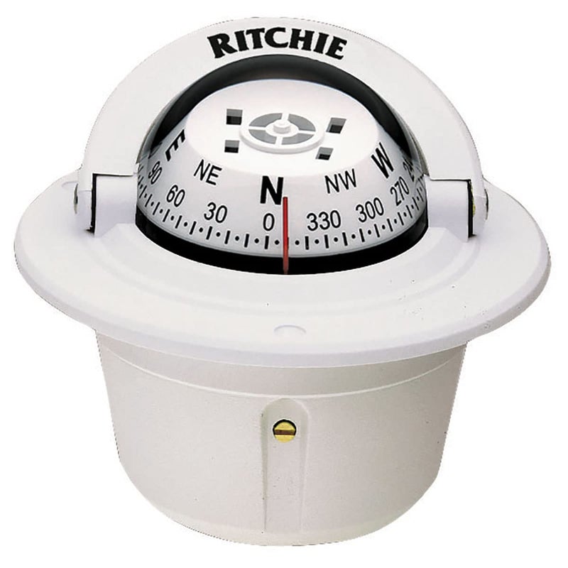 Ritchie Explorer Flush Mount Compass, White (F-50W) - Image 1